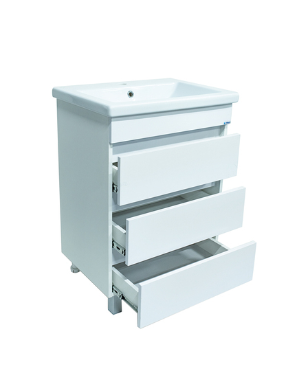 Тумба+ум-к СИТИ 50 (под ум-к СОМО 50/ Фостер 500) БЕЛЫЙ ЛАК стенки белые