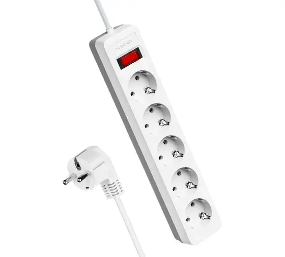 Сетевой фильтр КОСМОС 10А 5 розеток 1,8 м белый