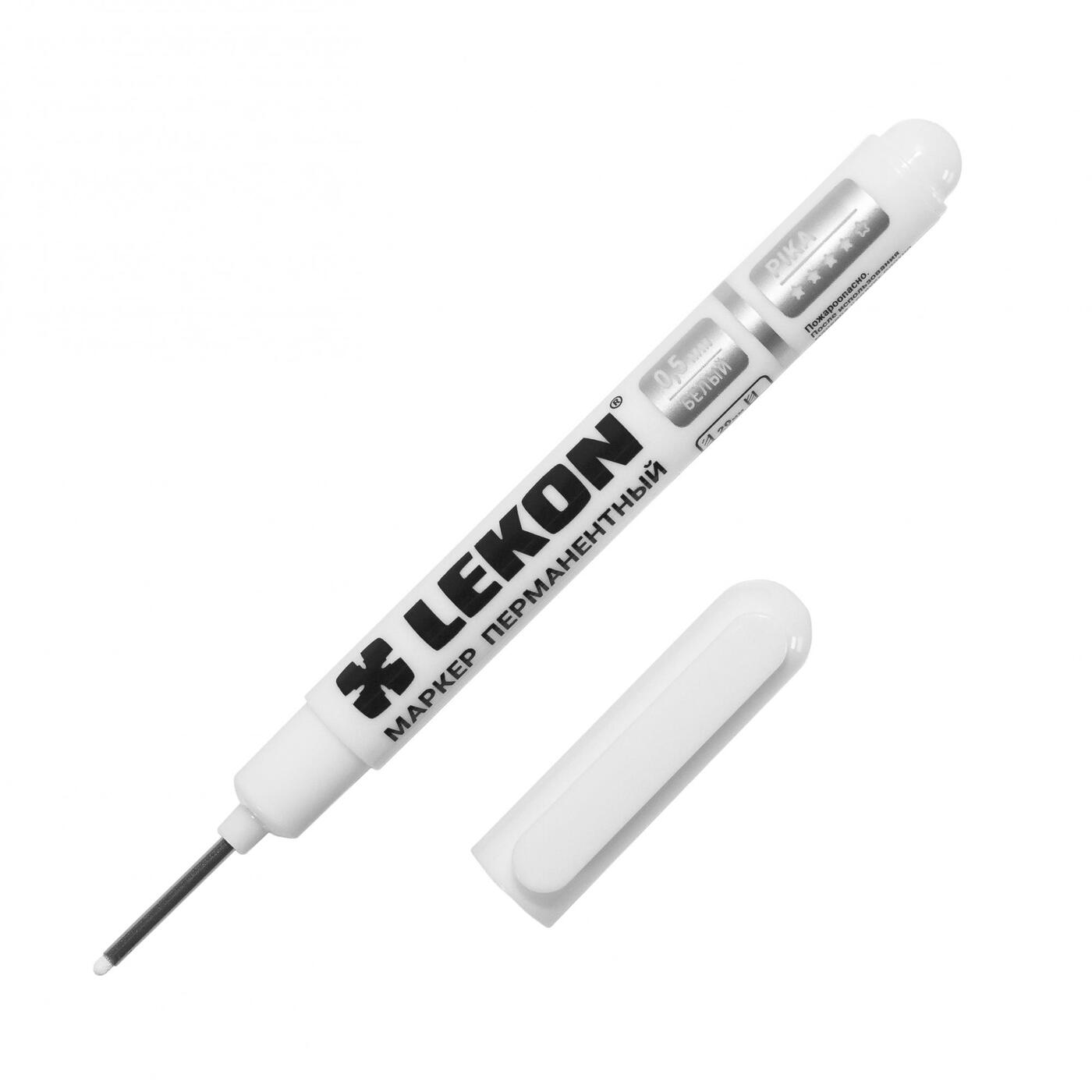 Маркер LEKON "Pika" перманентный с удлиненным носиком белый (арт. 012591)
