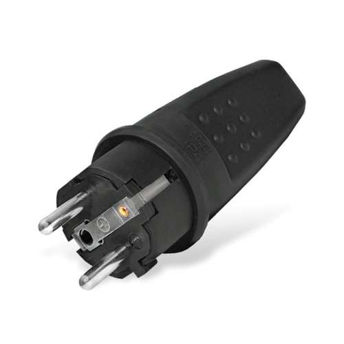 Вилка эл. UNIVERSAL прямая 16А 250В черный с/з