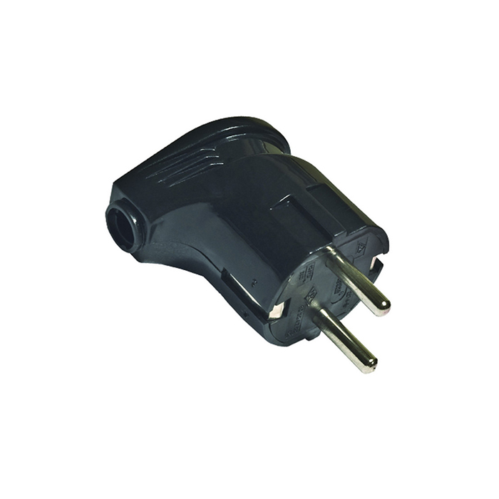 Вилка эл. UNIVERSAL 16А 250В угл. черный с/з