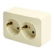 Розетка 2-м. б/з открытой установки сл.кость STEKKER