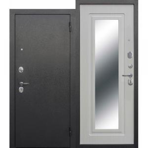 Дверь мет. 6 см Царское зеркало 960 правая Серебро Белый ясень