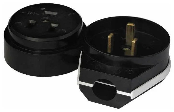 Разъем PI-BШI 32А 250В 2P+РЕ откр. уст. черн. UNIVersal 1234