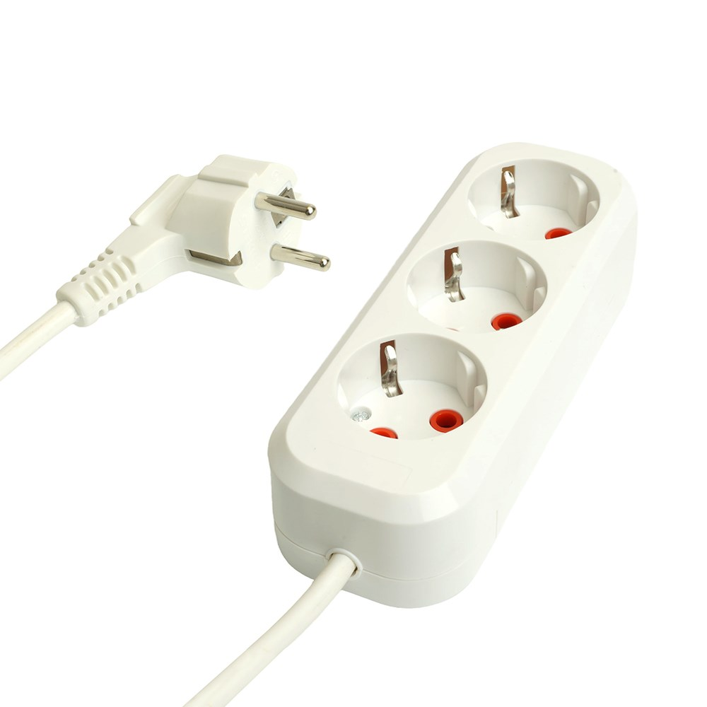 Удлинитель 3-х мест. с/з 3м Home белый