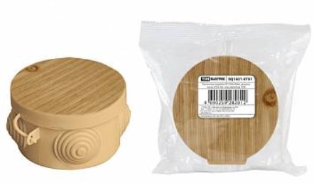 Коробка распаячная TDM открытой установки  IP54 4входа  круглая сосна 65х40мм