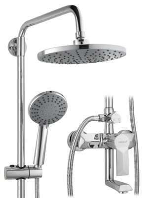 Душевая стойка DIKALAN 3-х функциональная, нерж. сталь, Сатин  Арт.В9065