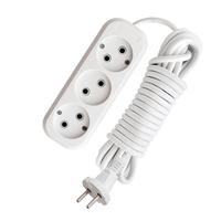 Удлинитель UNIVERSAL 10А  3 м (арт. 554-10) белый трехместный с заземлением