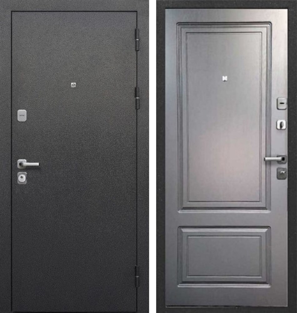 Дверь Толстяк Букле левая 960мм черный Ясень графит эмаль