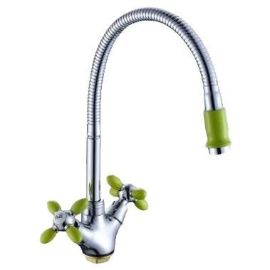 Смеситель 4882AК-1 для кухни с гибким изливом.(зеленый)