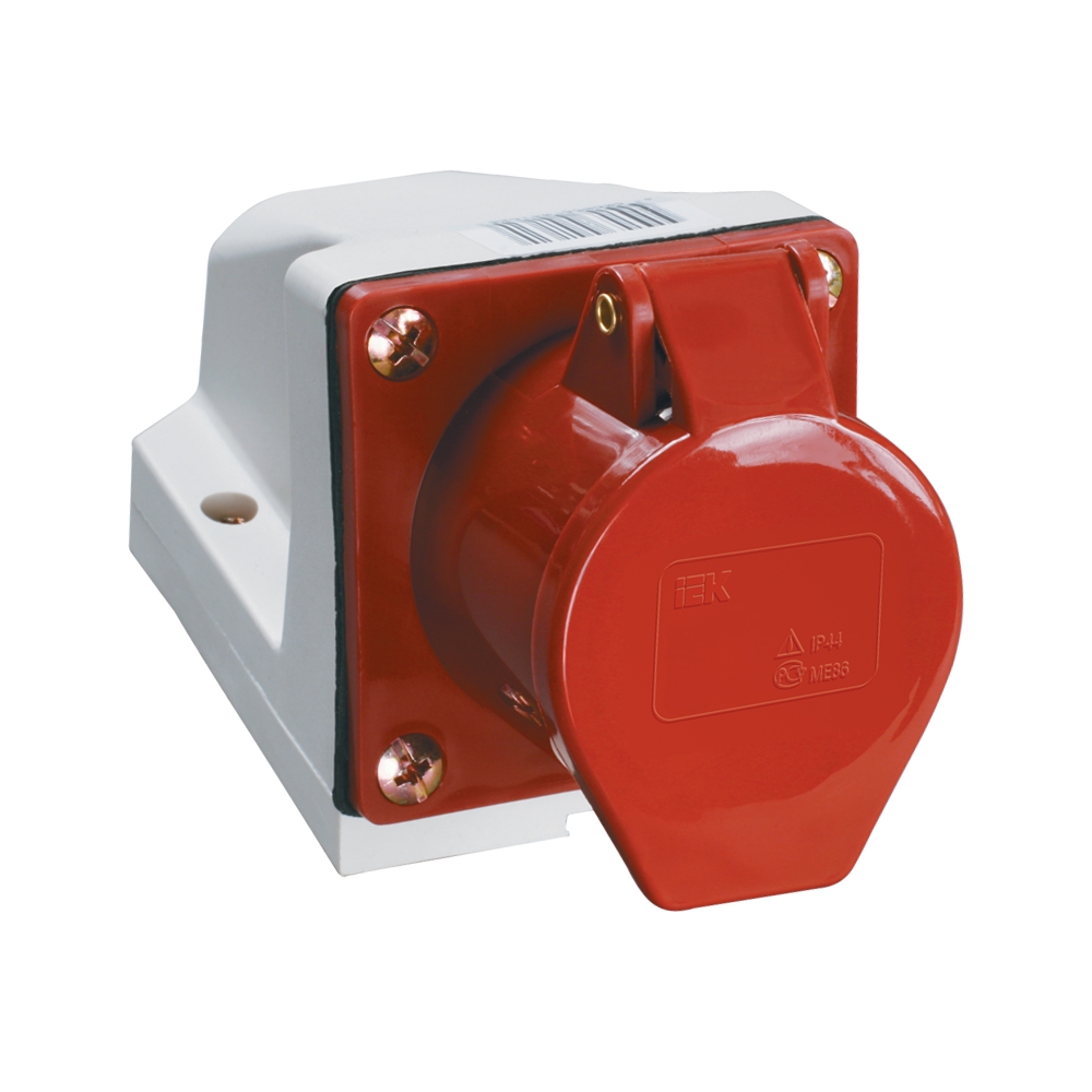Розетка IEK 32А ССИ-125 380В красная одноместная с/з