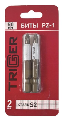 Биты"TRIGGER" 50мм Профи 2 шт.PZ-1S2