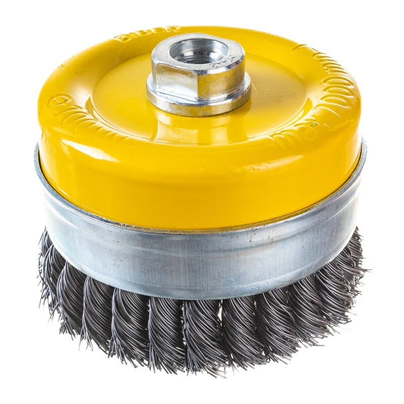 Щетка-крацовка для УШМ чаша 100мм с гайкой М14 BIBER