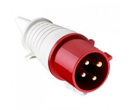 Вилка электрическая IEK PSR02-016-4 16А 380В бело-красный с заземлением