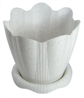 Горшок для цветов  "Эдельвейс" с поддоном мрамор 5.3 л