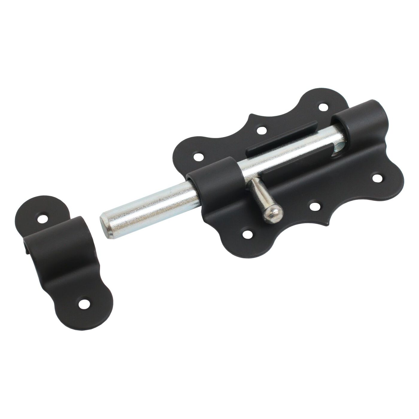 Засов "Домарт" двер. фигур. ЗДФ-100мм  (черный)