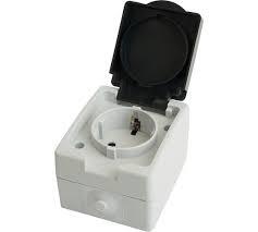 Розетка одном.с/з открытой установки, 250В серый/графит STEKKER