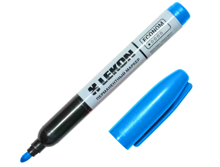 Маркер перманентный LEKON "Эконом" синий 3 мм
