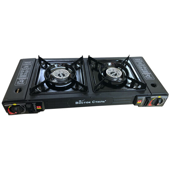 Плита газовая порт. с двойной горелкой с переходником кейс Восток Стиль 1845