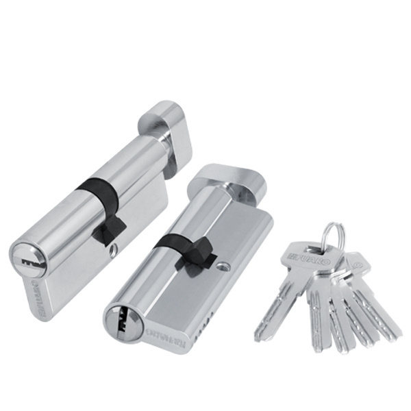 "fuaro"™ Цилиндровый механизм с вертушкой 200 ZM 120 mm (55+10+55) CP хром 5 кл.