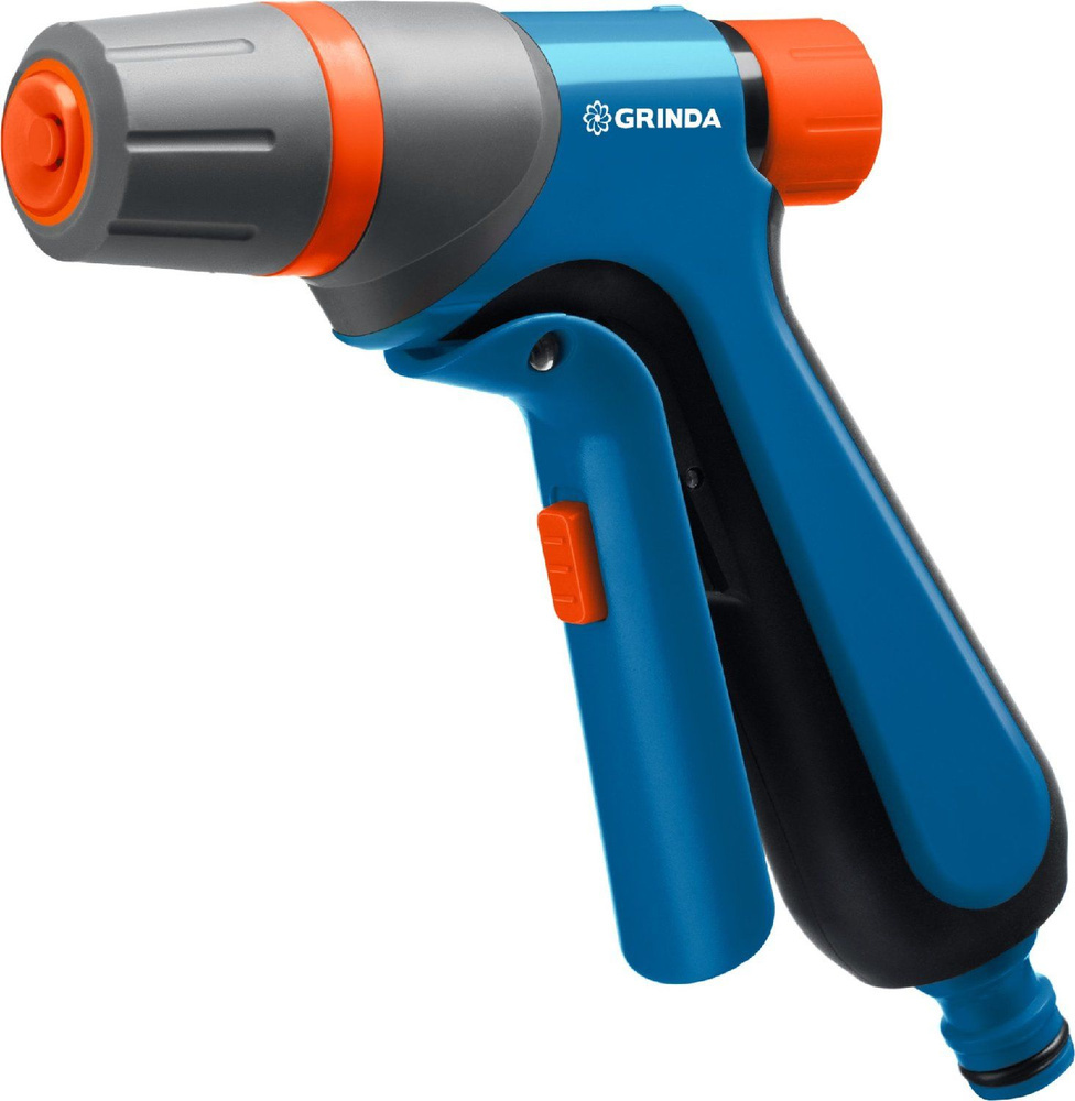 Пистолет поливочный GRINDA F-R, курок спереди, двухкомпонентный, плавная регулировка напора, PROLine (429121)