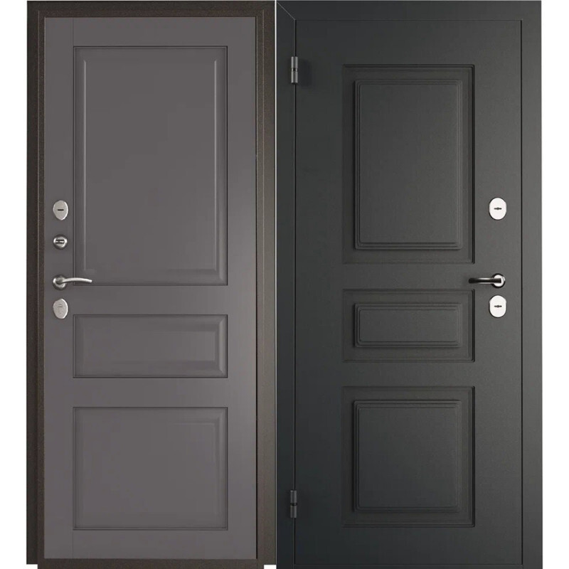 Дверь мет Дверь левая Термо Норд Букле графит  (860мм)