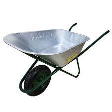 Тачка строительная GROWER 1 кол. 100л/200кг втулка, пневмо, полукруг.корыто