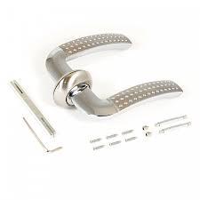 Ручка дверная АЛЛЮР "Фостер" SN/CP 1682 матовый никель/хром