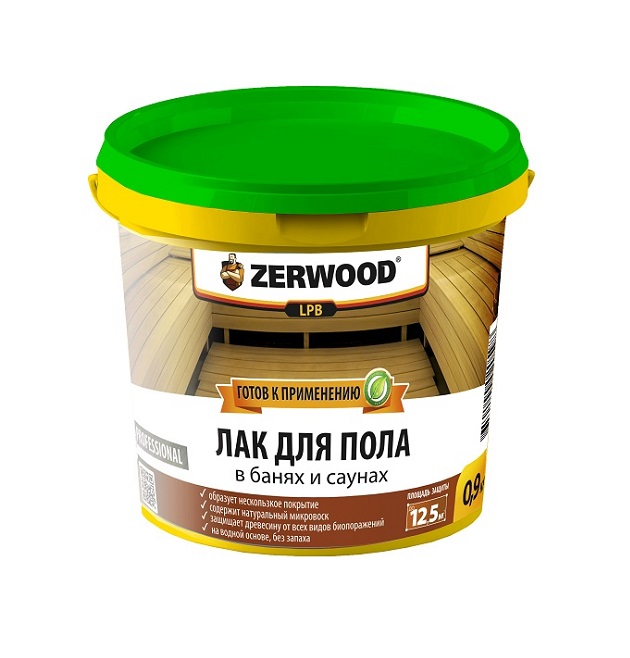 Лак ZERWOOD для пола в банях и саунах 2.5 кг