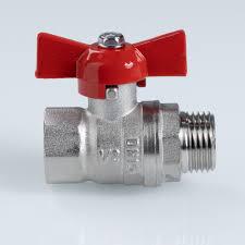 Кран шар. СТАНДАРТ VТ ВН 1/2" бабочка (бгш) PN40 VT.123.GN.04