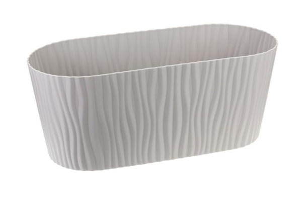 Кашпо для цветов IDEA "Волна" овальное с вкладышем Кремовый 4.2 л