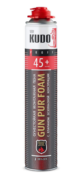 Пена монт. KUDO "Proff 45+" полиурет. проф. огнестойкая всесез.1000мл