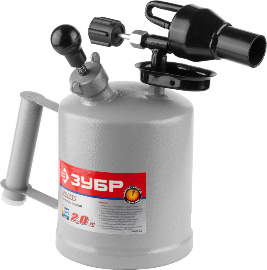 Лампа паяльная ЗУБР "Вулкан" со стальным эжектором 2 л