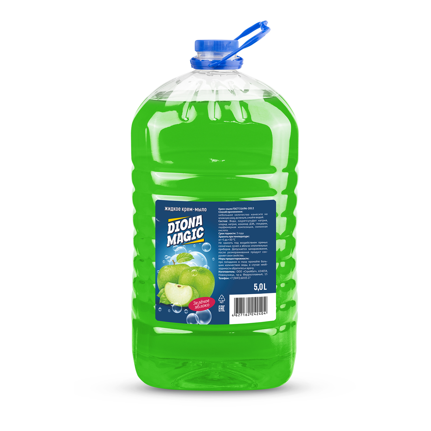 Мыло жидкое DIONA "Зеленое яблоко" 5 л