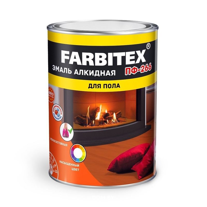 Эмаль FARBITEX ПФ-266 1,8кг желто-корич.