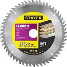 Дисх пильный по ламинату STAYER Laminate 230 х 30мм 56T
