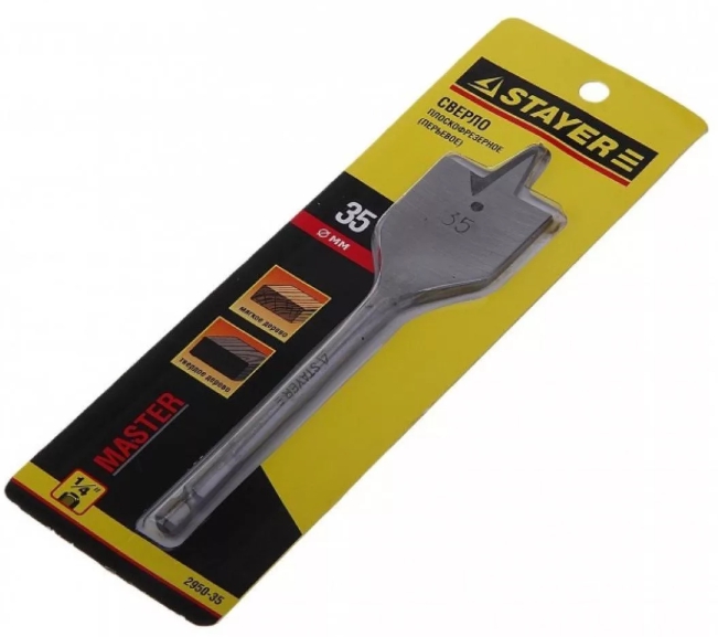 Сверло STAYER по дереву перовое D35 мм