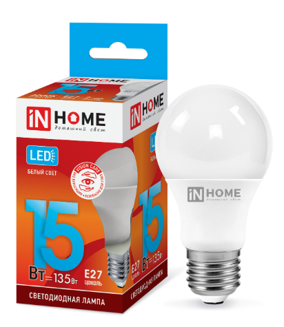 Лампа светод. IN HOME 15Вт E27 4000К 230В