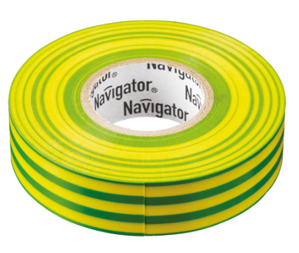 Изолента NAVIGATOR ПВХ желто-зеленая 19 мм х 20 м
