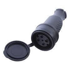 Розетка переносная одноместная с/з с/кр черная STEKKER