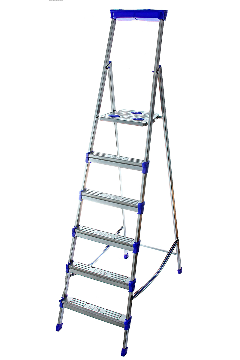 Лестница-стремянка NIKA стальная 6 широких ступеней.