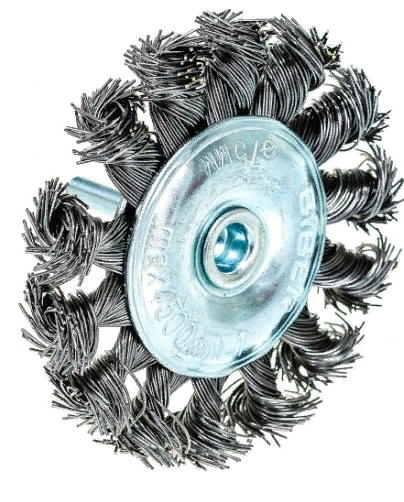 Щетка-крацовка дисковая 75мм витая стержень для дрели