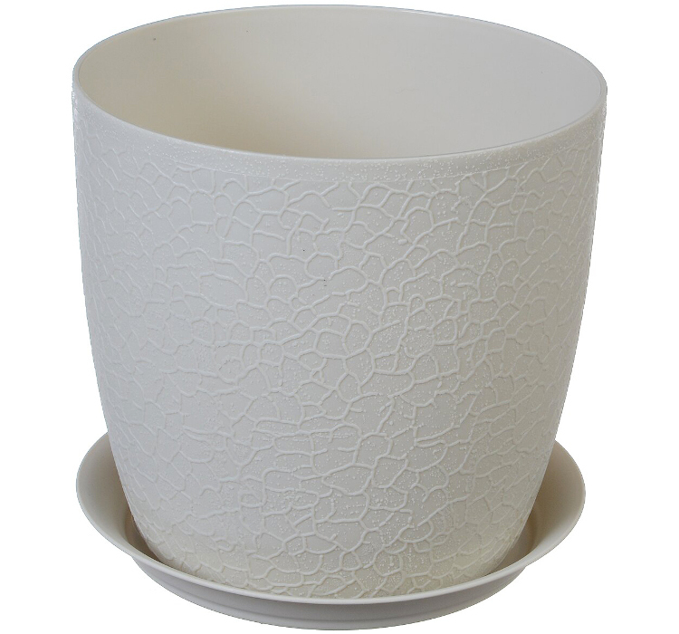 Кашпо BEРОHA D140мм C подставкой Белый ротанг