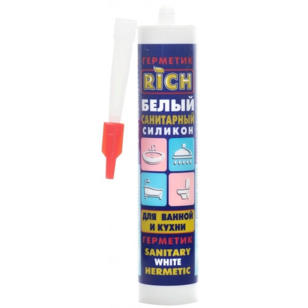 Герметик RICH силиконовый санитарный белый 280 мл