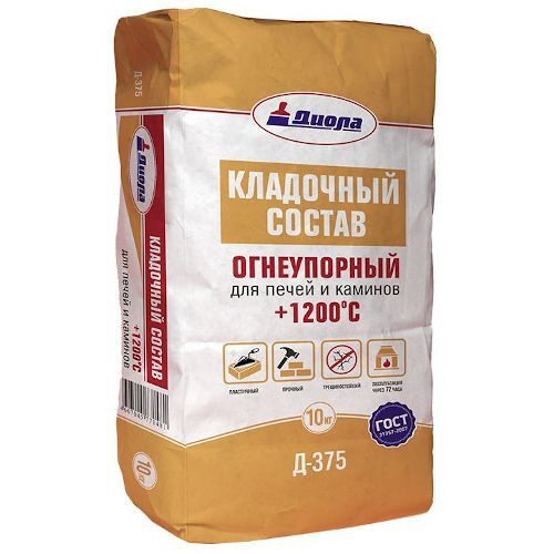 Клад.состав Д-375 для печей и каминов огнеупорный 10 кг