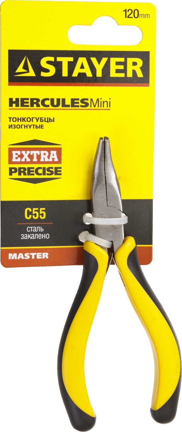 Тонкогубцы STAYER "Master Hercules Mini" изогнутые 120 мм