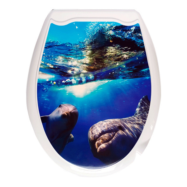 Сиденье на унитаз МП с рис. Дельфин