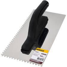 Гладилка BIBER нержавеющая зубчатая 4мм 130х270 мм