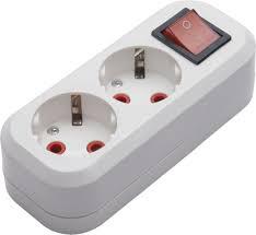 Розетка переносная 2м с выключателем с/з белая STEKKER