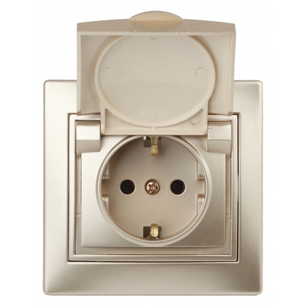 Стенд Розетка Плано 2Р+Е бел с крышкой